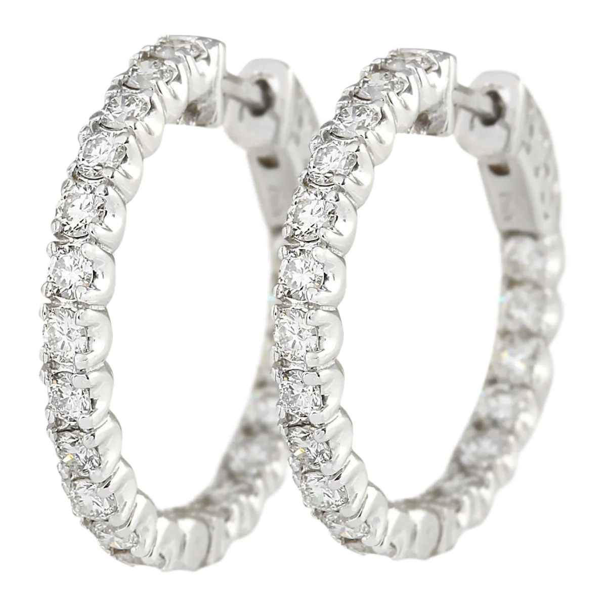 2.00 Carat Natural Diamond 14K White Gold Earrings