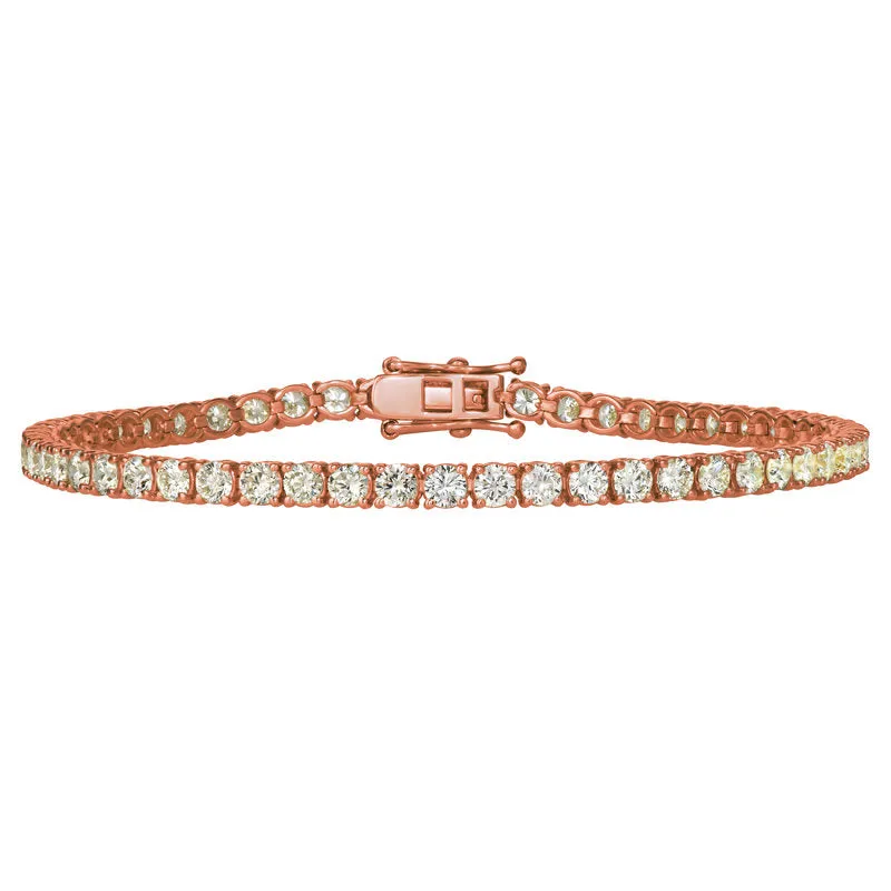 2.00 Carat Natural Diamond Tennis Bracelet G-H SI 14K Rose Gold 84 stones 7''