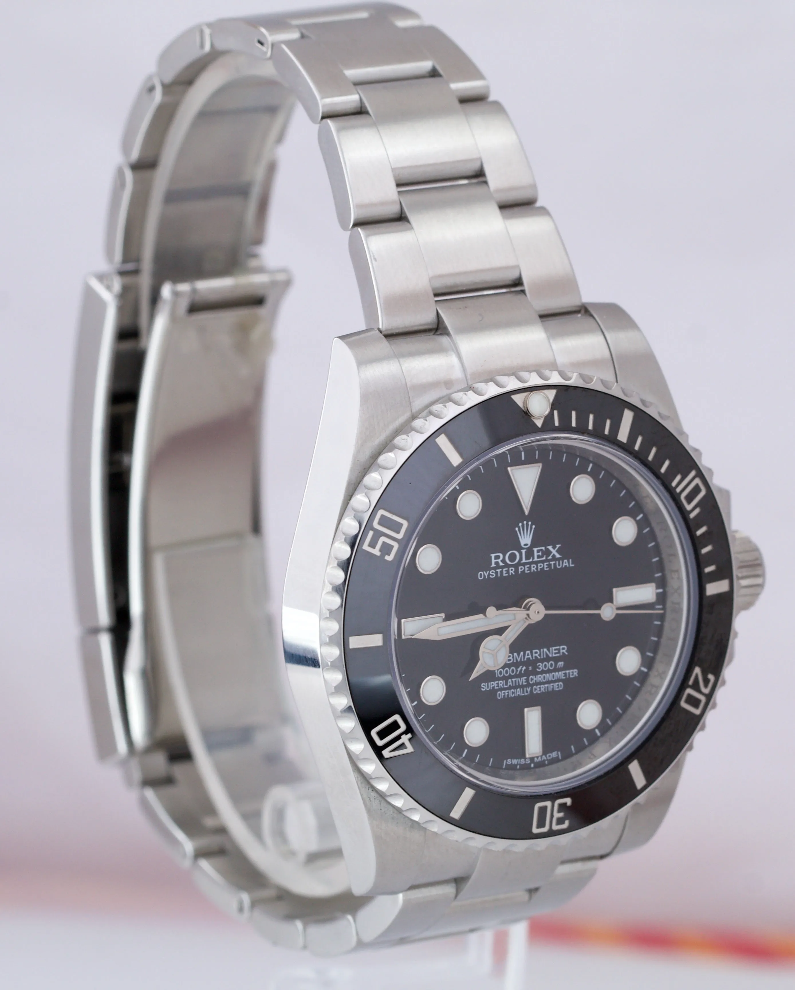 2015 Rolex Submariner No-Date Stainless 40mm Black Ceramic Dive Watch 114060