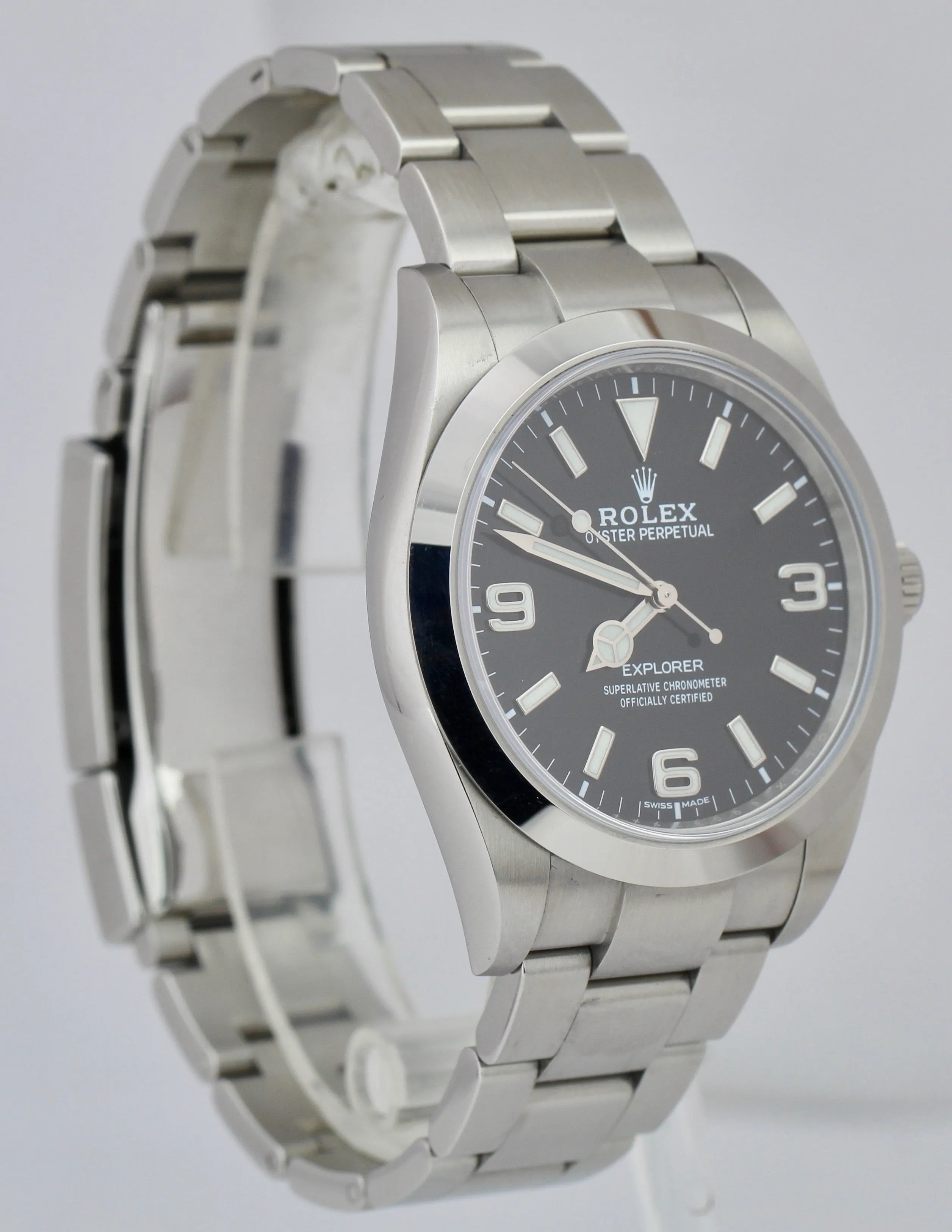 2019 DISCONTINUED Rolex Explorer 39mm Black 3-6-9 Stainless MK2 Watch 214270 B P