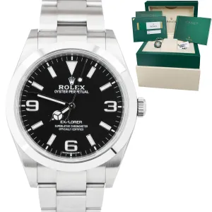 2019 DISCONTINUED Rolex Explorer 39mm Black 3-6-9 Stainless MK2 Watch 214270 B P