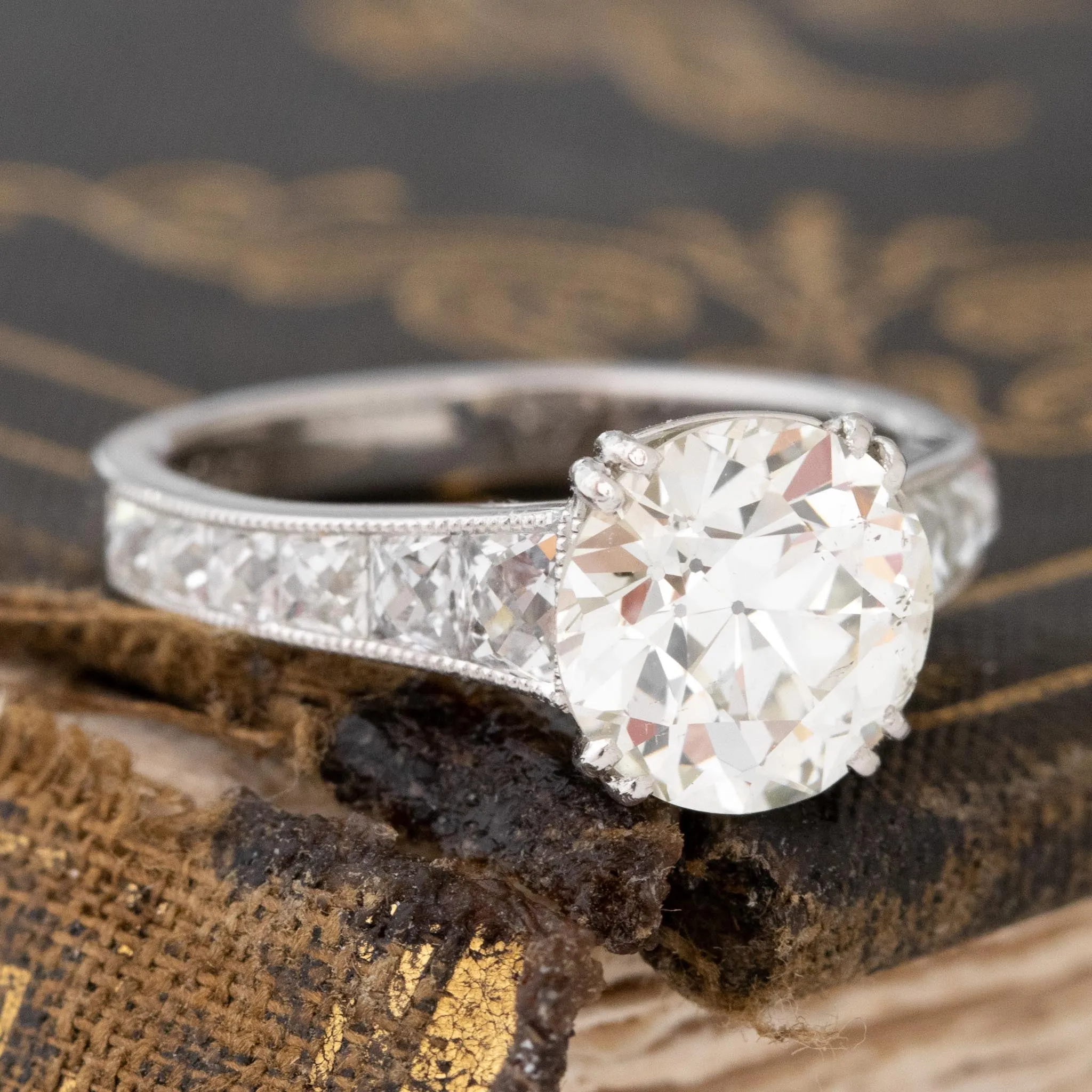 2.01ct Old European Cut Diamond Solitaire by Leon Mege