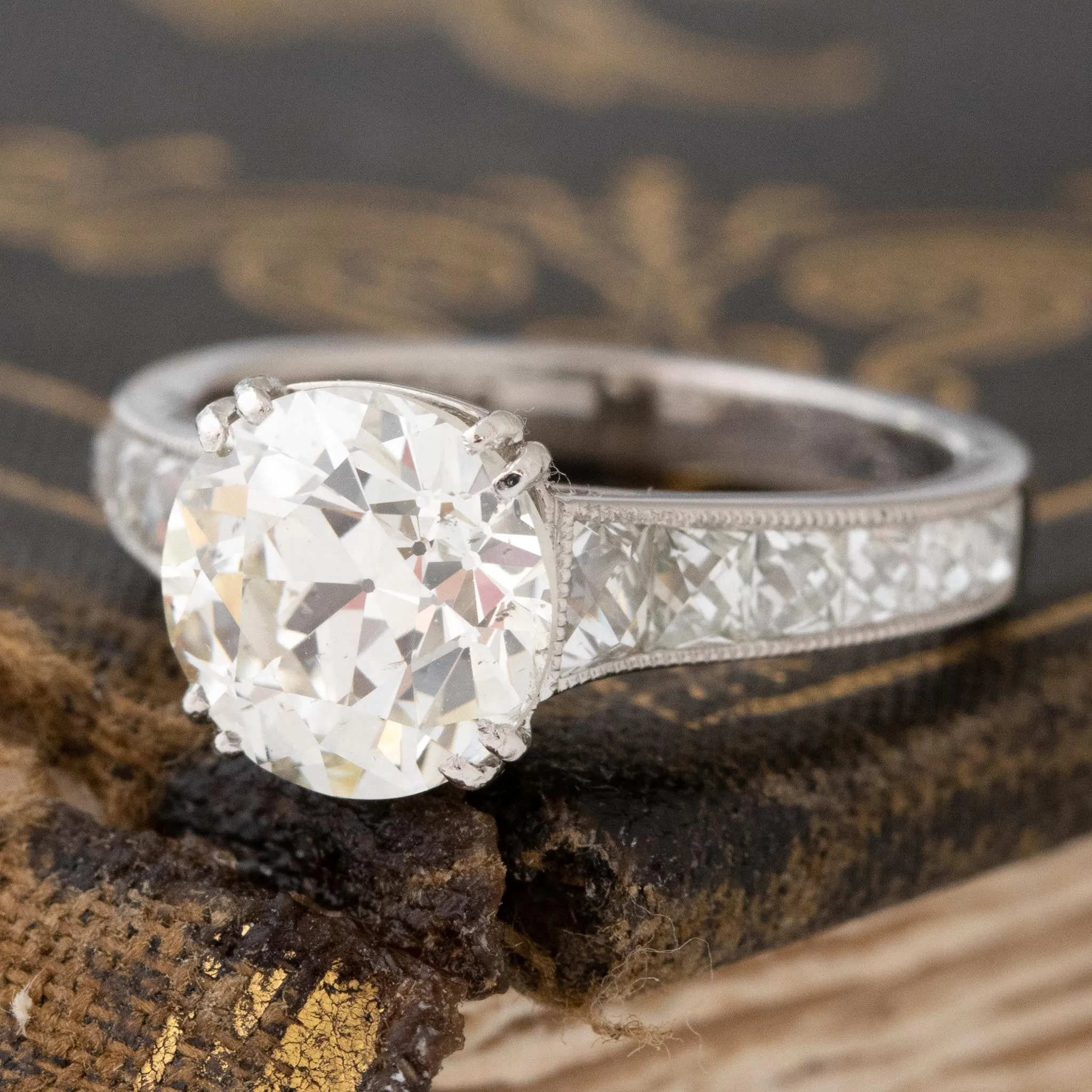 2.01ct Old European Cut Diamond Solitaire by Leon Mege