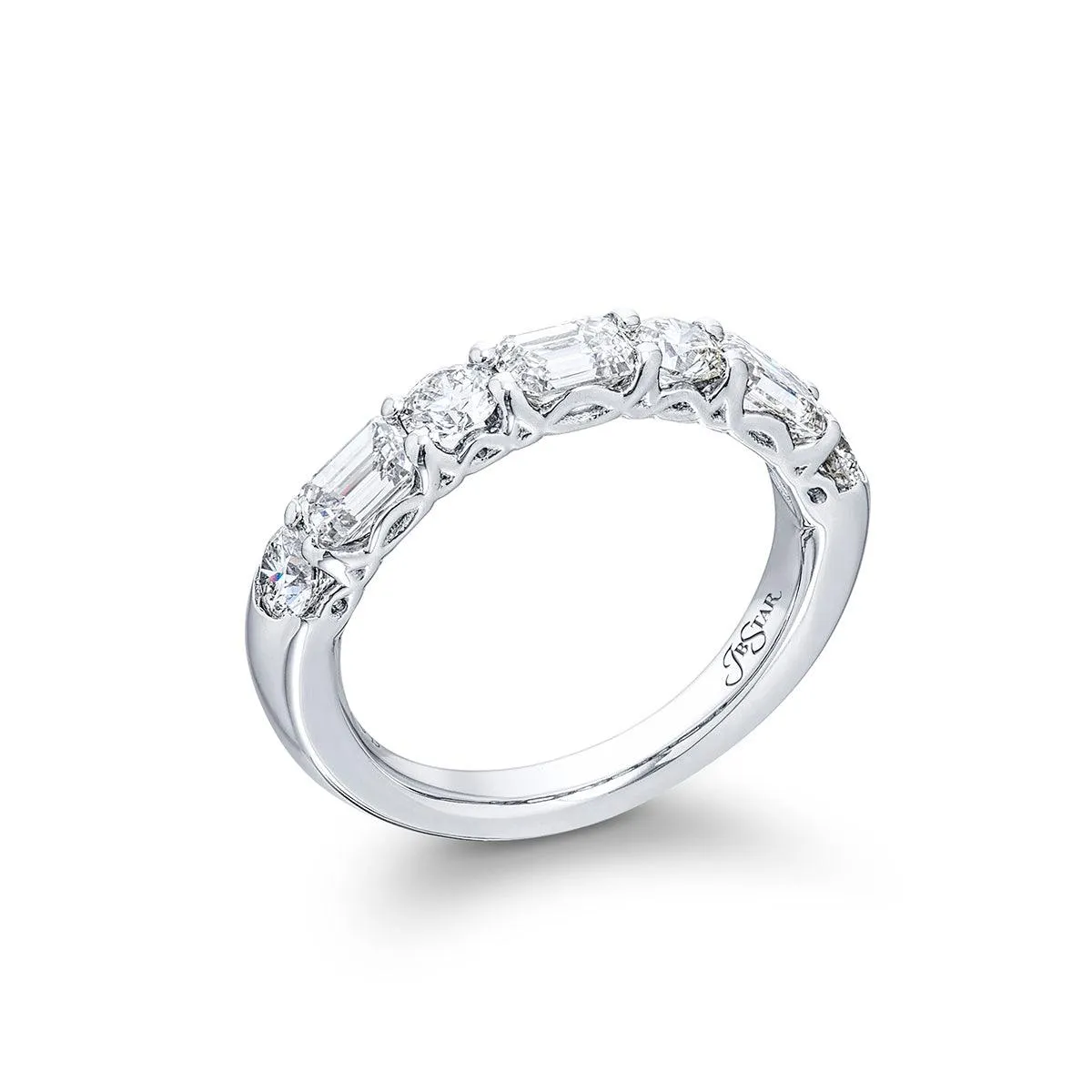 2.01ctw Emerald-Cut and Round Diamond Band