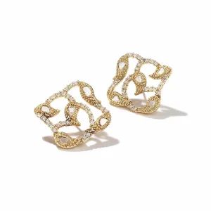 20K Vitality Vine Earrings with Diamond