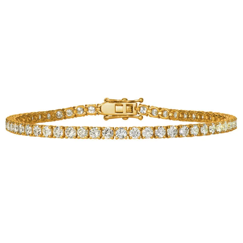 2.37 Carat Natural Diamond Tennis Bracelet G SI 14K Yellow Gold 5.5''