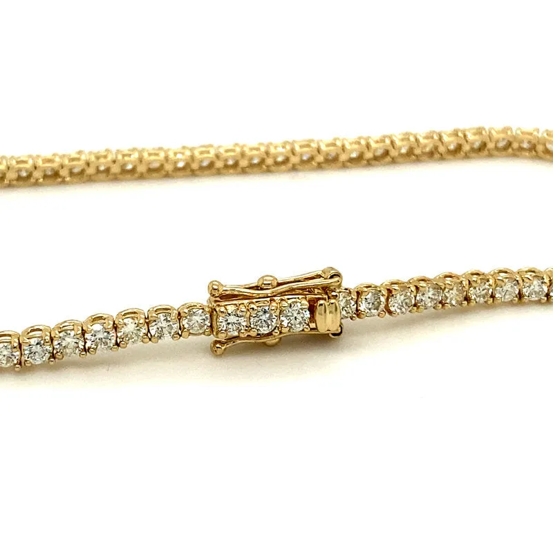 2.37 Carat Natural Diamond Tennis Bracelet G SI 14K Yellow Gold 5.5''