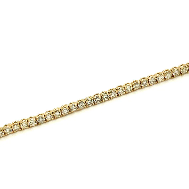 2.37 Carat Natural Diamond Tennis Bracelet G SI 14K Yellow Gold 5.5''