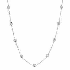 25 POINTER 14 SECTION 18″ DIAMOND NECKLACE 14K WHITE GOLD (3.5 CTW)