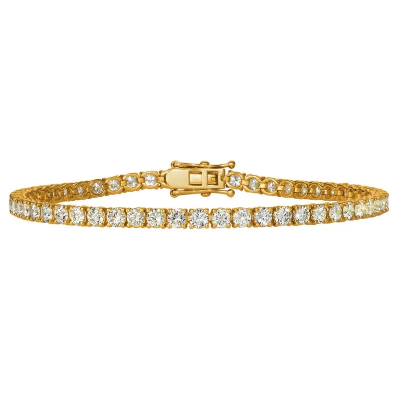 2.58 Carat Natural Diamond Tennis Bracelet G SI 14K Yellow Gold 6''