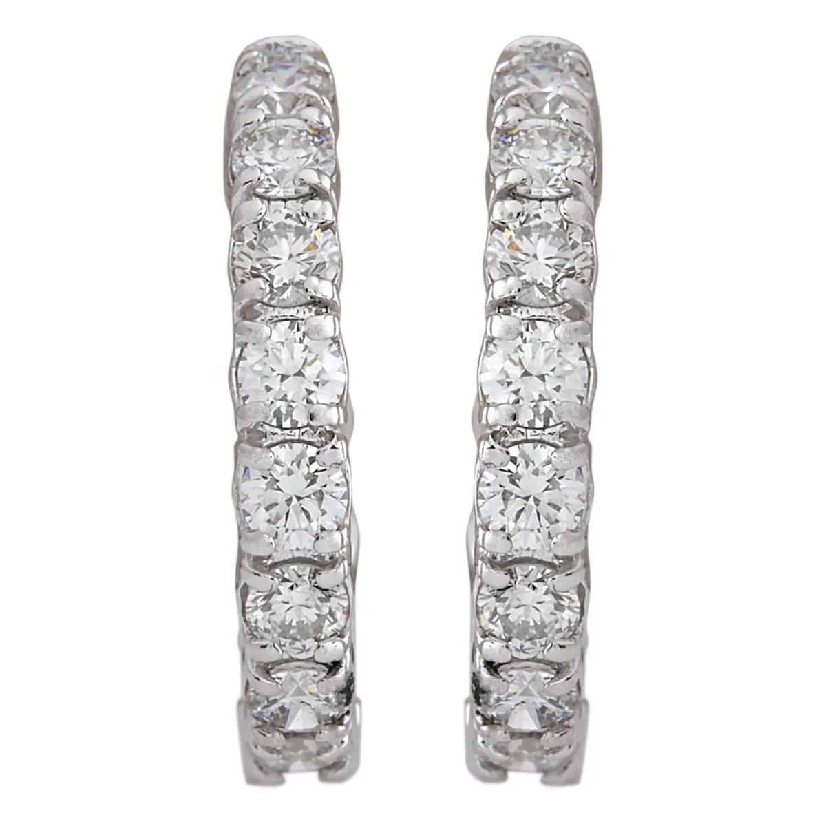 2.60 Carat Natural Diamond 14K White Gold Earrings