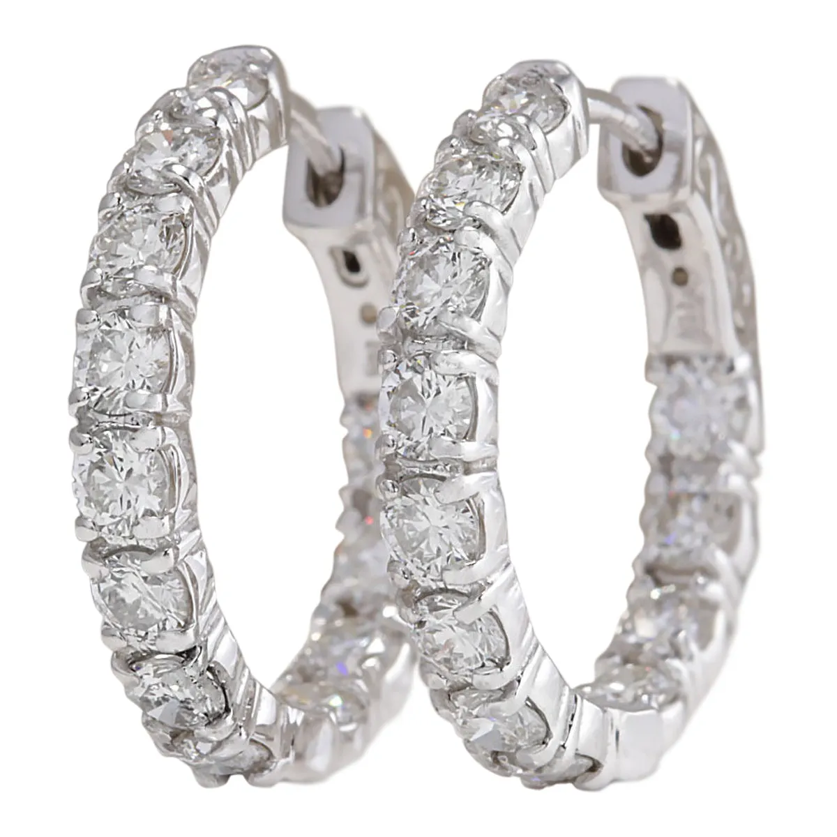 2.60 Carat Natural Diamond 14K White Gold Earrings