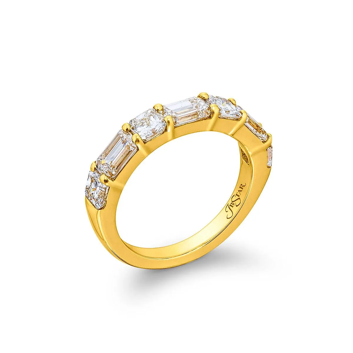 2.72ctw Emerald-Cut and Round Diamond Band