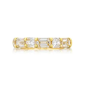 2.72ctw Emerald-Cut and Round Diamond Band