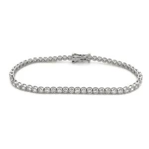 2.80ct 14k White Gold Straight Line Diamond Bracelet