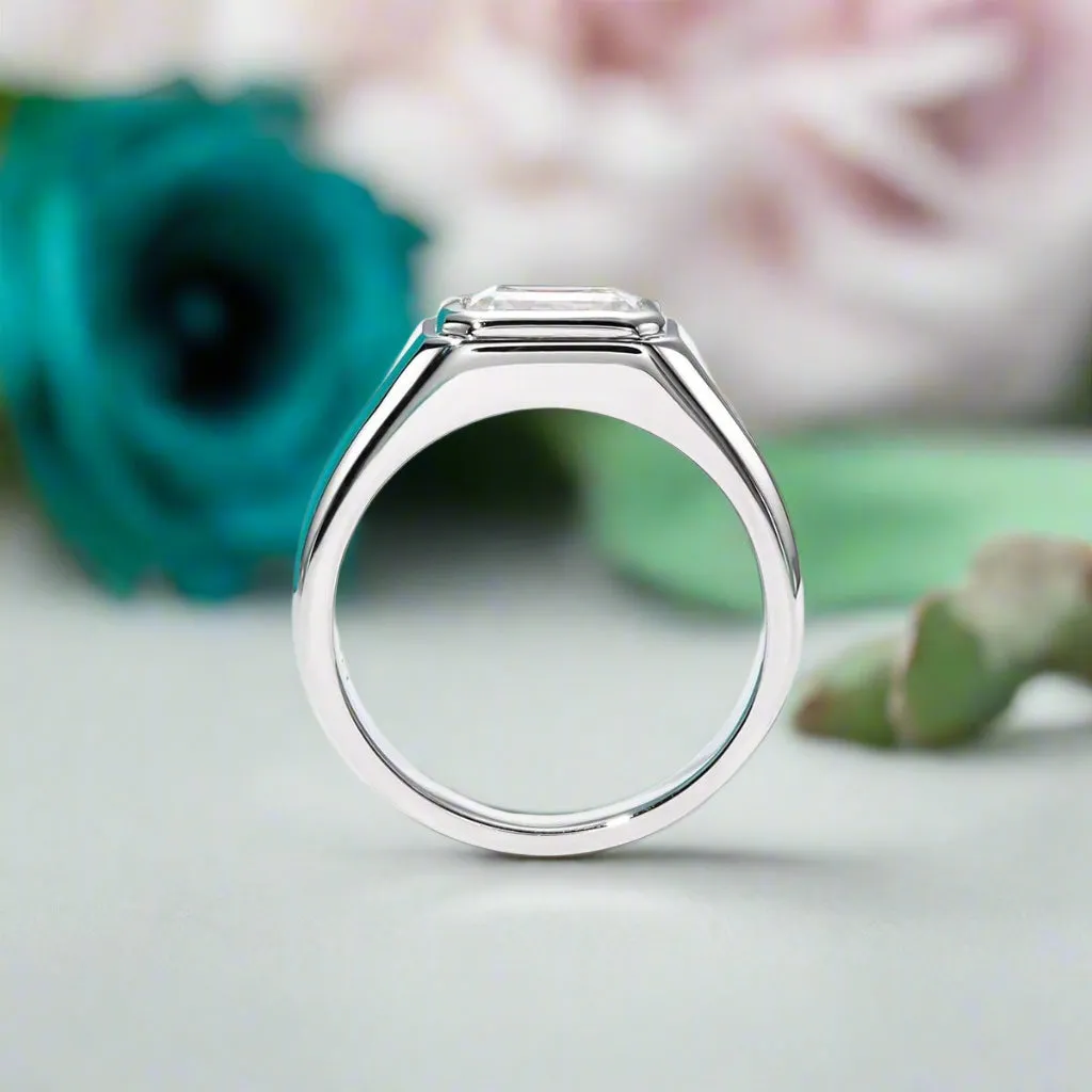 2ct Emerald Cut Diamond Unisex Ring
