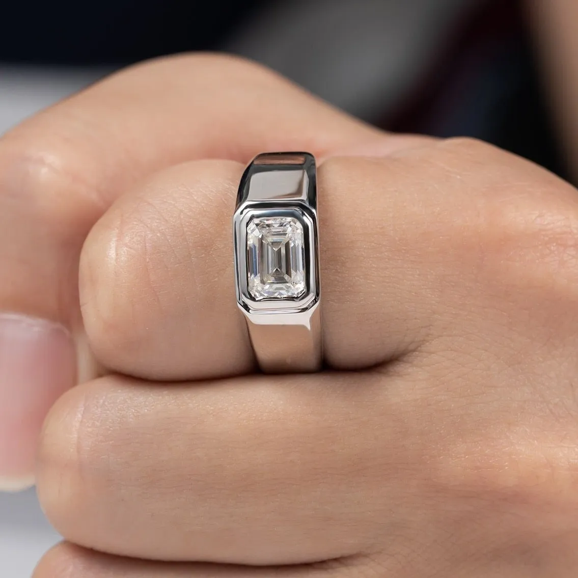 2ct Emerald Cut Diamond Unisex Ring