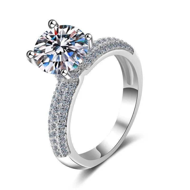 2ct Moissanite Engagement Ring, Solitaire Engament Ring- RM026