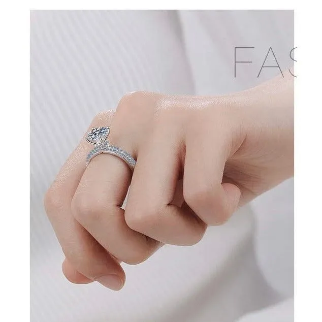 2ct Moissanite Engagement Ring, Solitaire Engament Ring- RM026