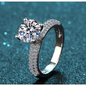 2ct Moissanite Engagement Ring, Solitaire Engament Ring- RM026