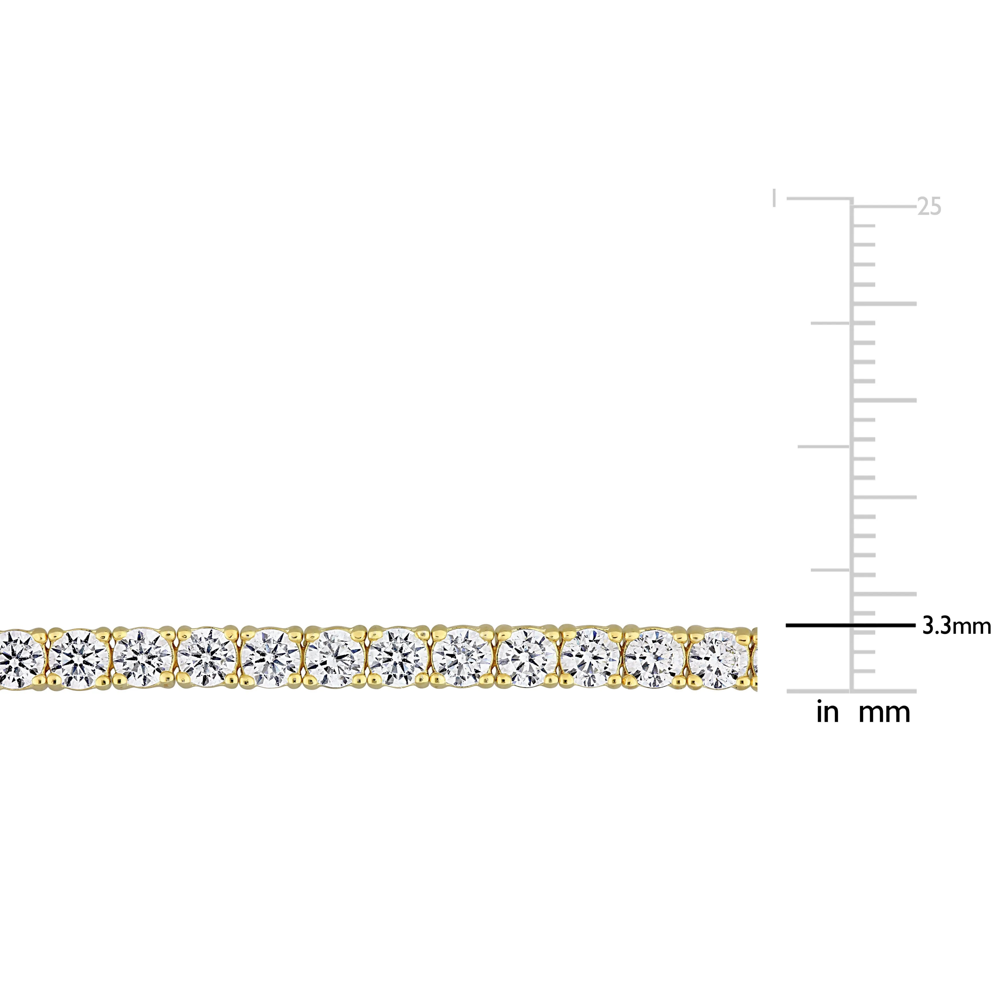 3 1/2 CT TGW CUBIC ZIRCONIA TENNIS BRACELET IN YELLOW PLATED STERLING SILVER