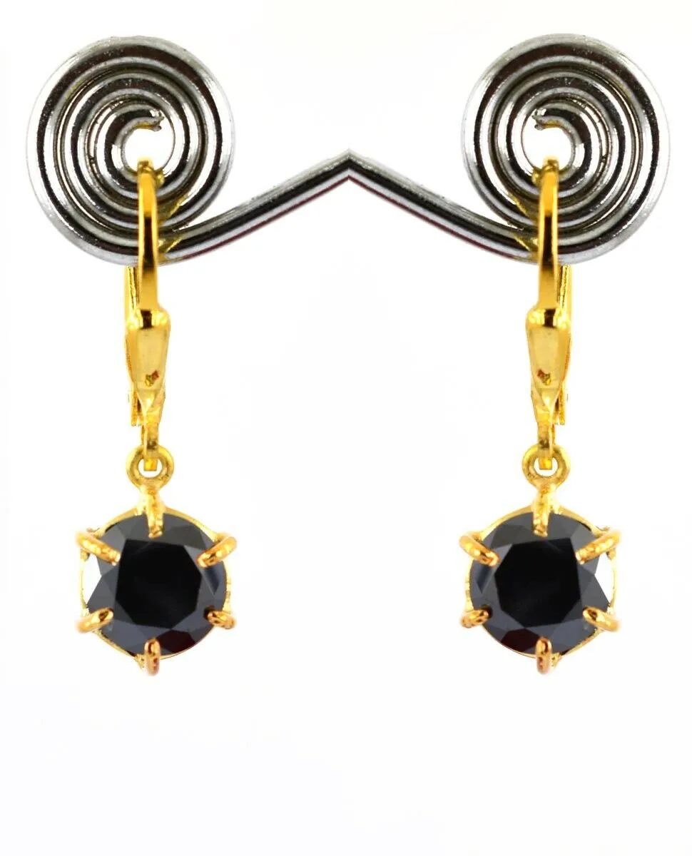 3 Carat Certified Black Diamond Dangler Earrings In Yellow Finish, Amazing Collection with Great Shine