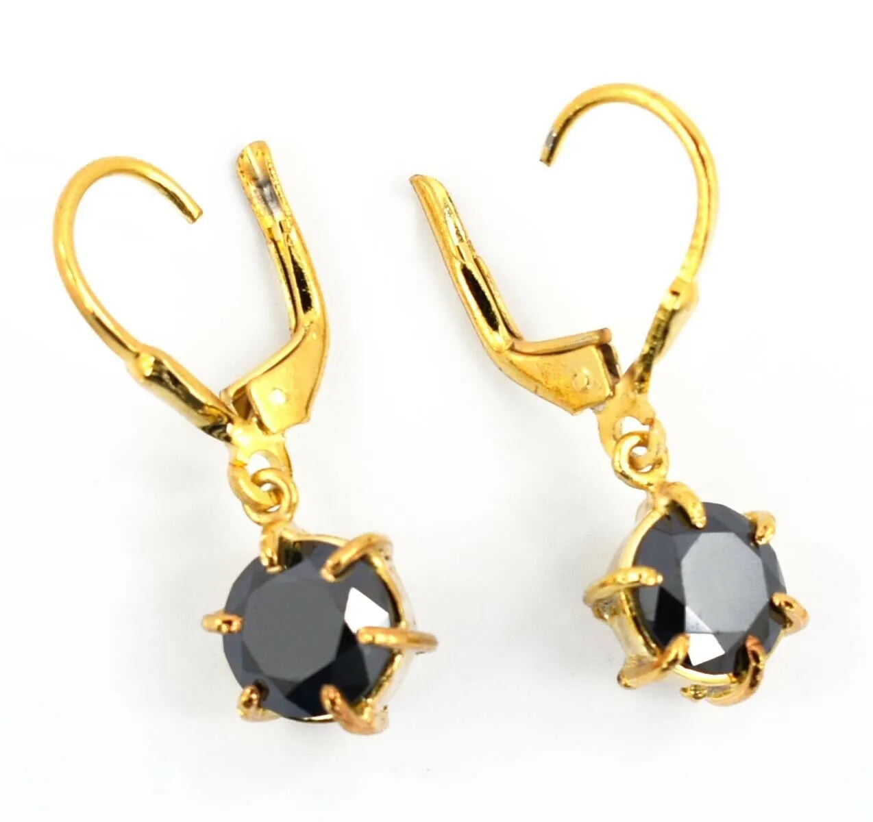 3 Carat Certified Black Diamond Dangler Earrings In Yellow Finish, Amazing Collection with Great Shine