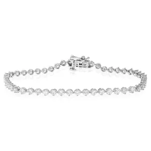 3 cttw Diamond Tennis Bracelets Prong set in 14K White Gold