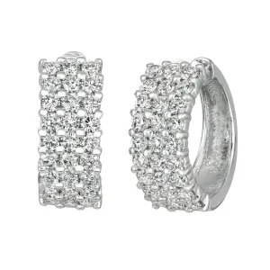 3 ROWS DIAMOND EARRINGS 14K GOLD (3 CTW)