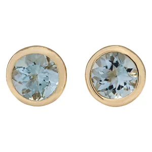 3.00 Carat Natural Aquamarine 14K Yellow Gold Earrings