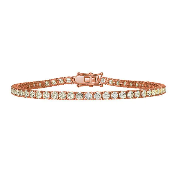 3.00 Carat Natural Diamond Tennis Bracelet G SI 14K Rose Gold 7''