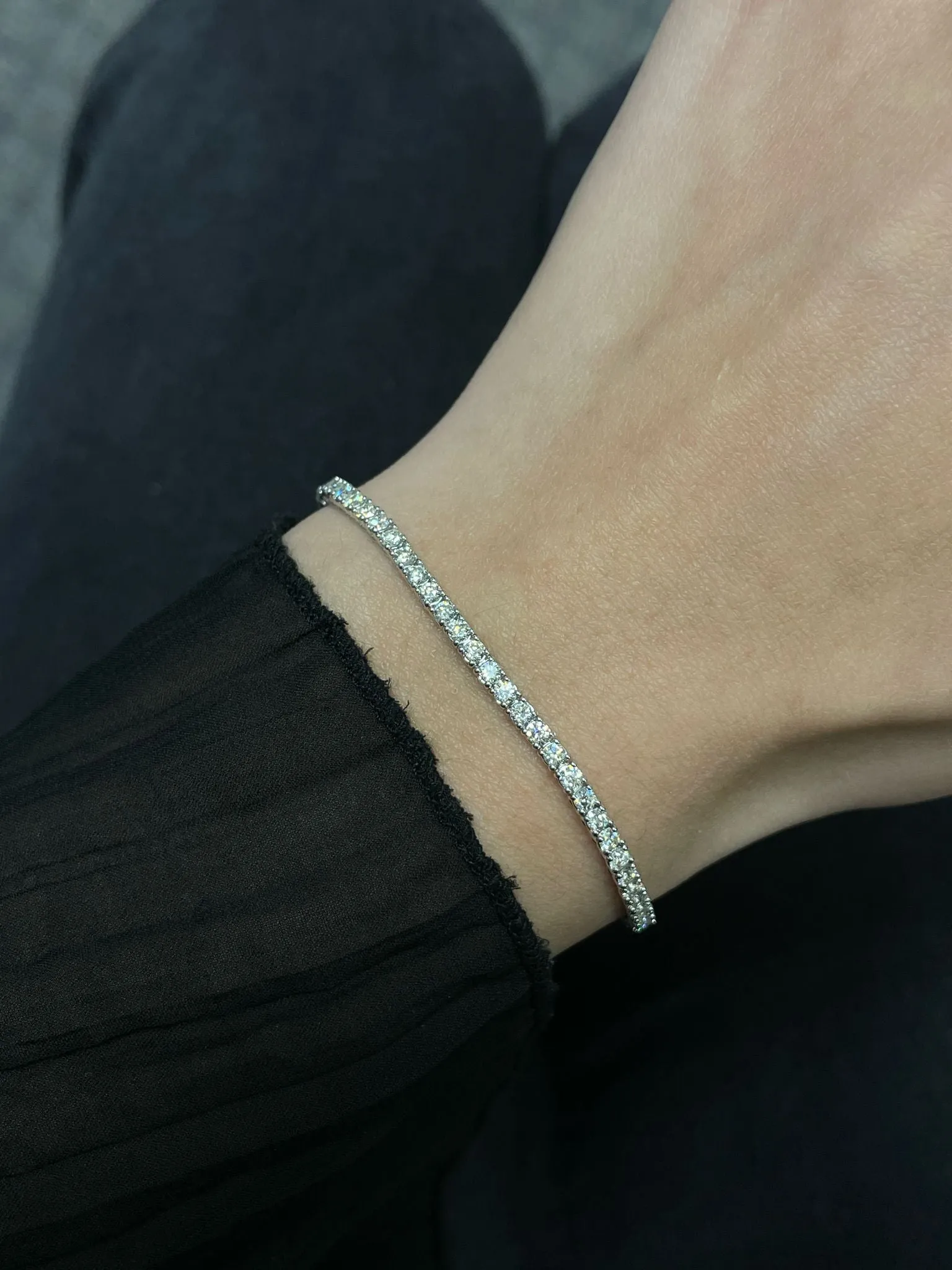 3.00 Carat Natural Diamond Tennis Bracelet G SI 14K White Gold 7''
