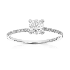 3/4 cttw Lab Grown Round Diamond Engagement Rings 14K White Gold