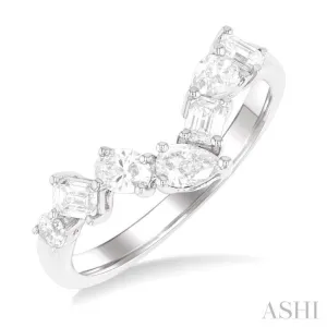 3/4 ctw Mixed Cut Diamond Chevron Fashion Band in 14K White Gold