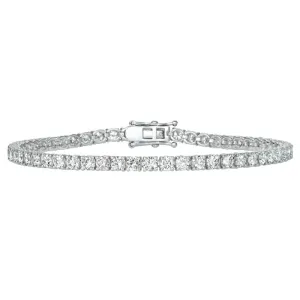 3.42 Carat Natural Diamond Tennis Bracelet G SI 14K White Gold 8''