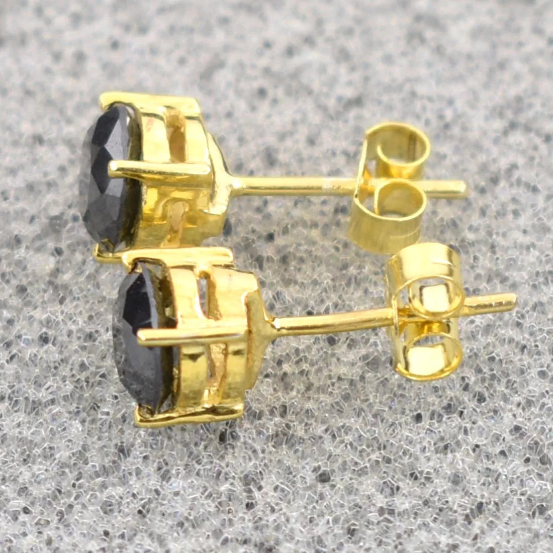 3.50 Ct AAA Certified Black Diamond Solitaire Studs in 925 Silver, Great Sparkle & Luster