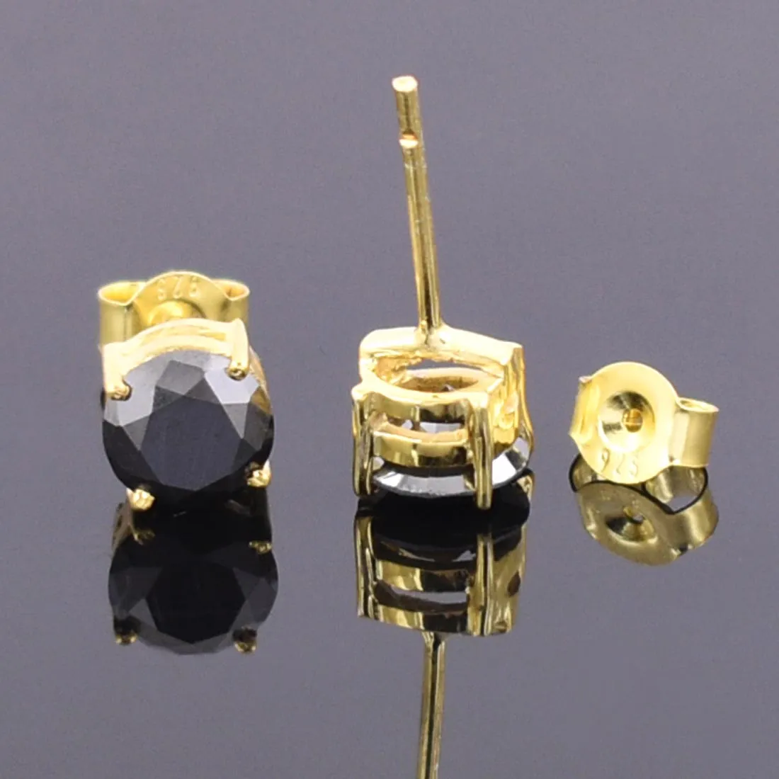 3.50 Ct AAA Certified Black Diamond Solitaire Studs in 925 Silver, Great Sparkle & Luster