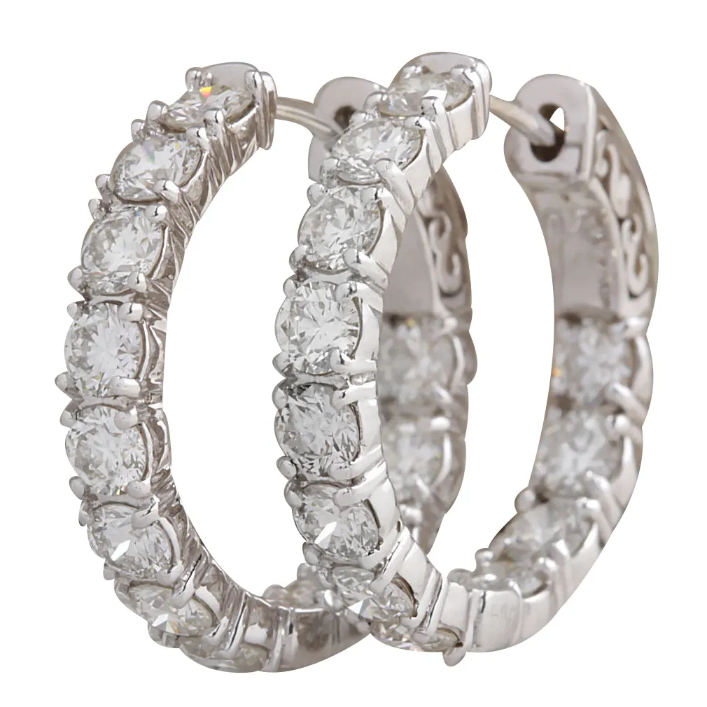 3.60 Carat Natural Diamond 14K White Gold Earrings