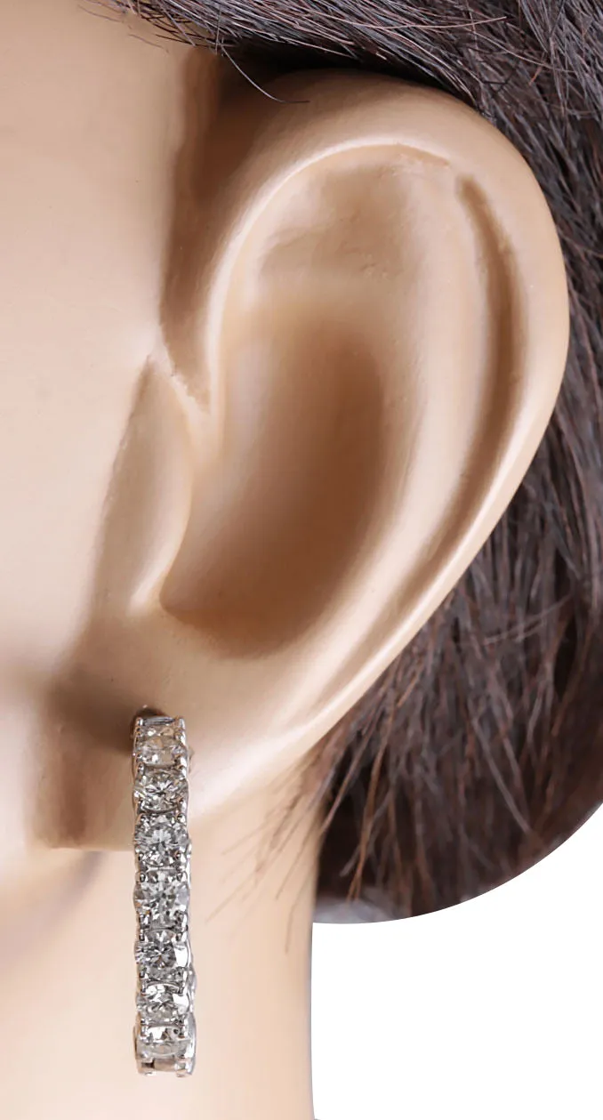 3.60 Carat Natural Diamond 14K White Gold Earrings