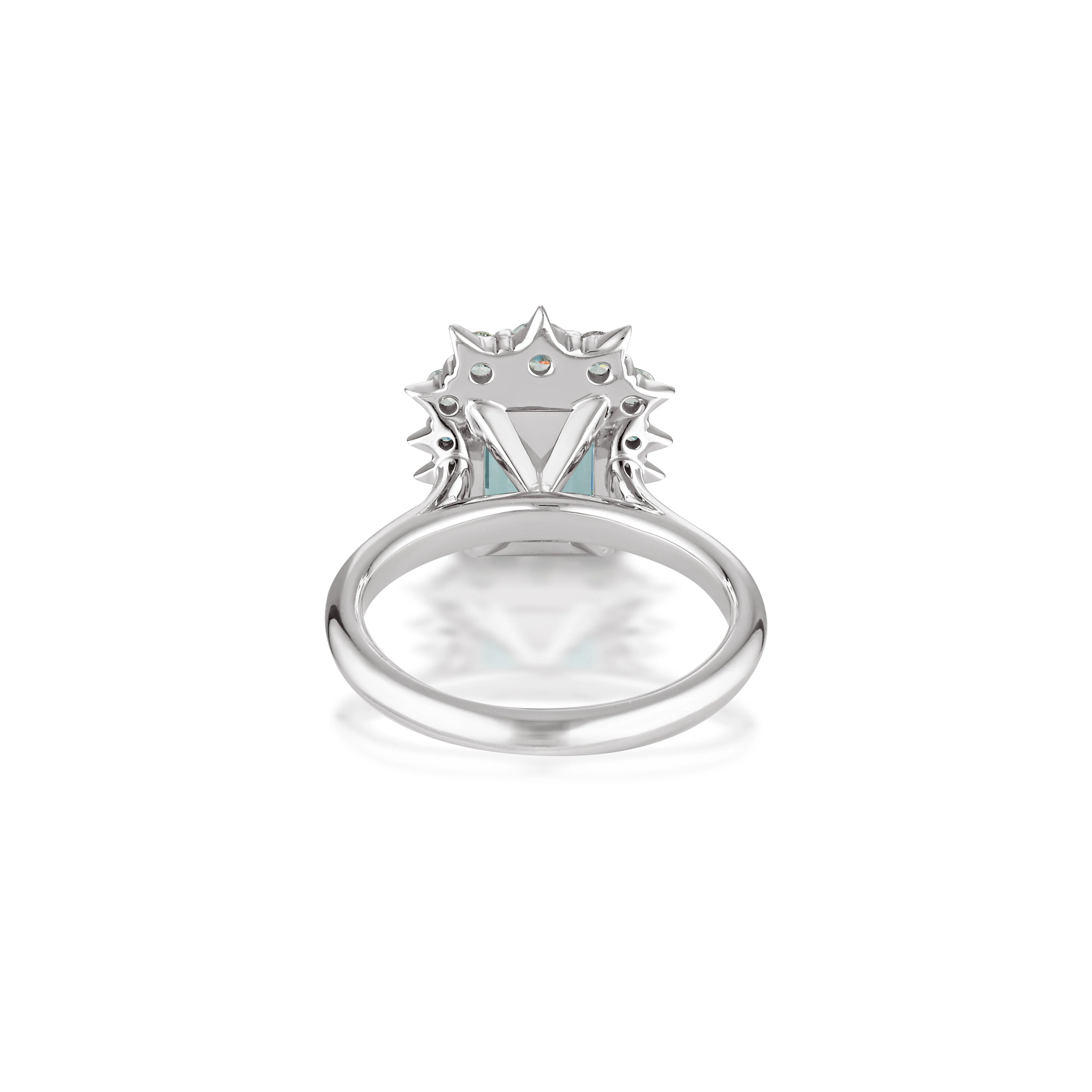 3.63ct Emerald-Cut Aquamarine & Diamond Alternative Engagement Ring
