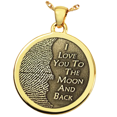 3D Fingerprint Moon Round Pendant