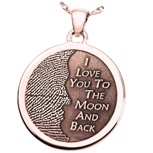 3D Fingerprint Moon Round Pendant