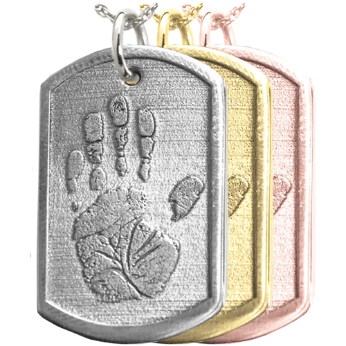 3D Handprint Dog Tag Remembrance Pendant