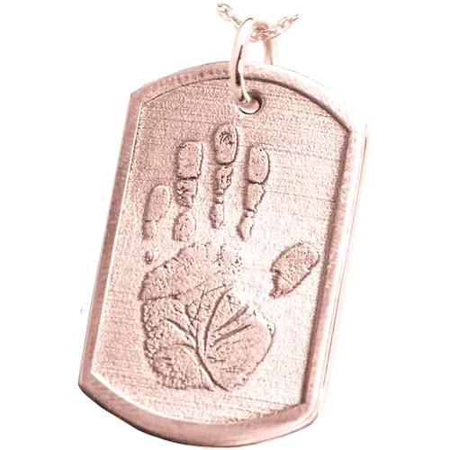 3D Handprint Dog Tag Remembrance Pendant
