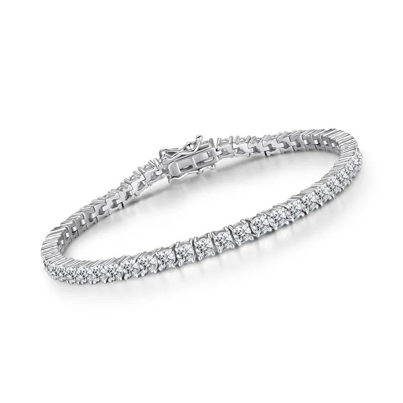 3mm Round Brilliant Created Diamond Tennis Bracelet