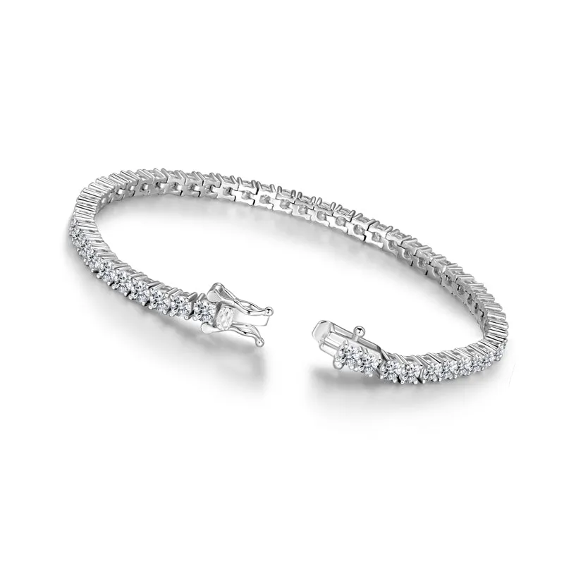 3mm Round Brilliant Created Diamond Tennis Bracelet