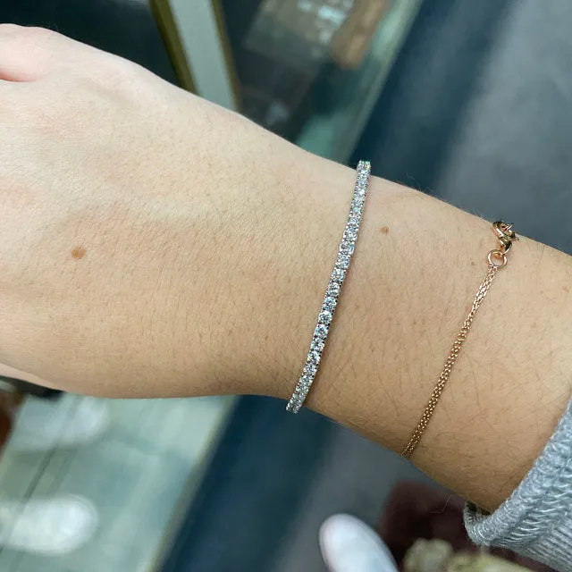 4.00 Carat Natural Diamond Tennis Bracelet G SI 14K White Gold