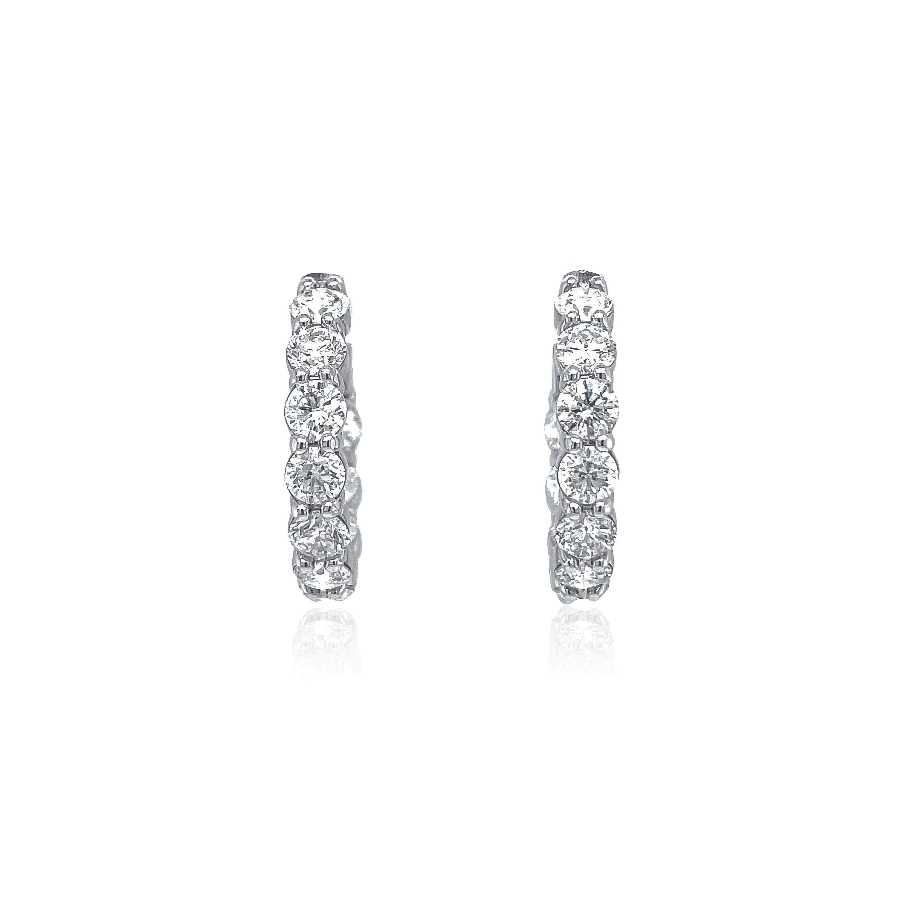 4.00ctw Diamond Hoop Earrings