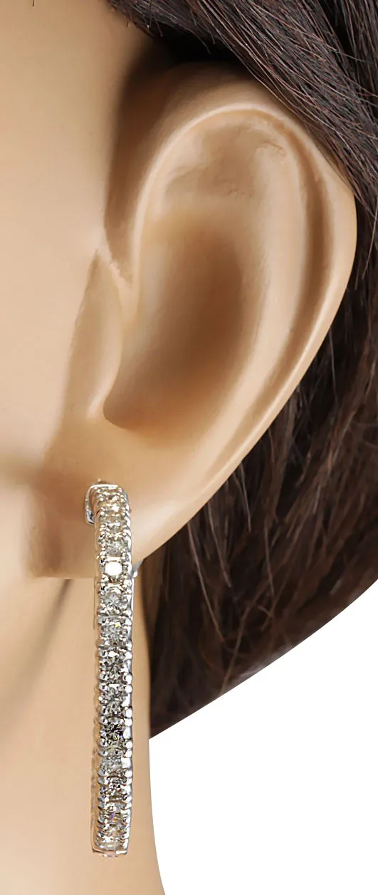 4.86 Carat Natural Diamond 14K White Gold Earrings