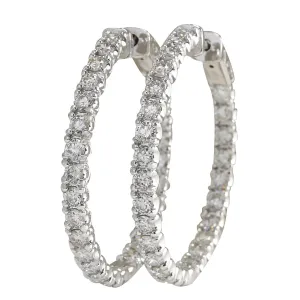 4.86 Carat Natural Diamond 14K White Gold Earrings